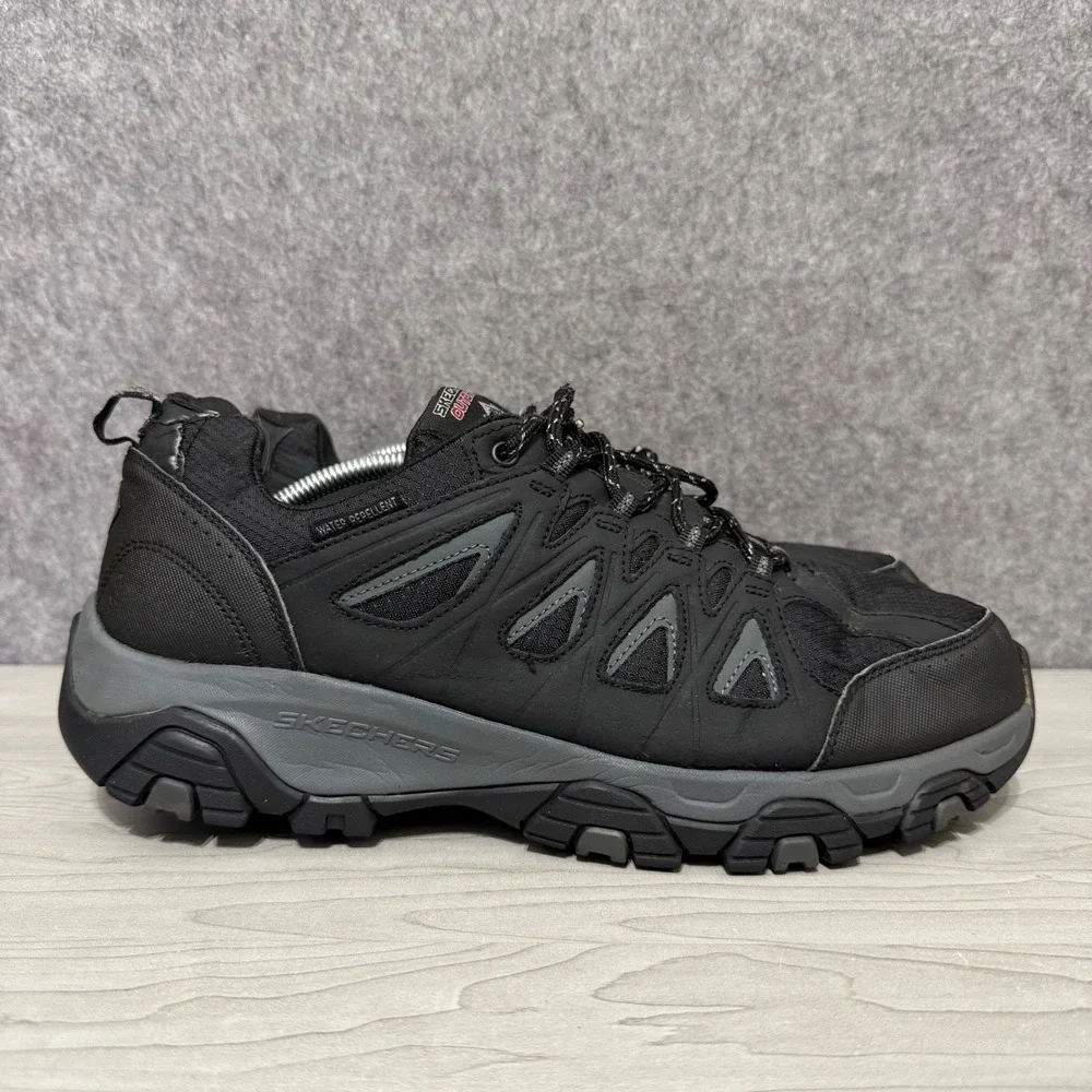 Skechers Men's Terrabite Trail Hiking Sneakers Black Grey Water Repellent Sz 13